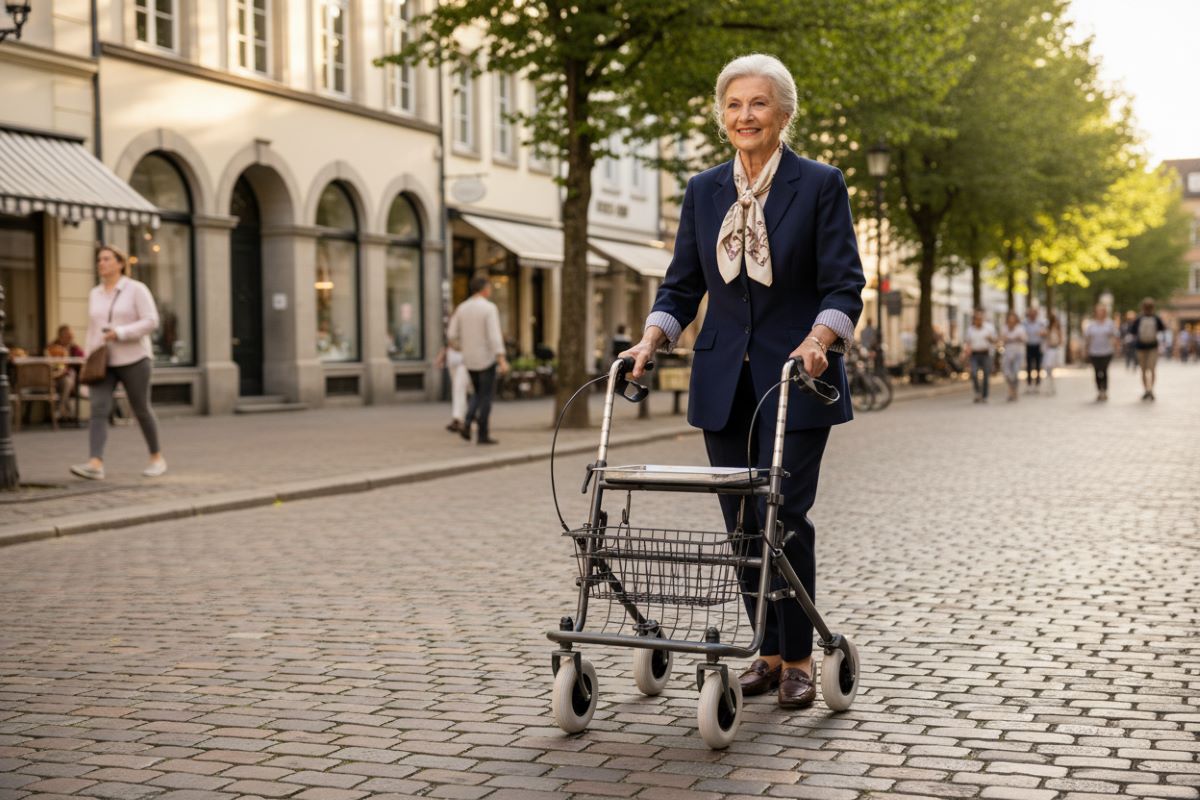 Weinberger Kolečkové skládací chodítko pro seniory s podnosem a košem RL-S41006 22